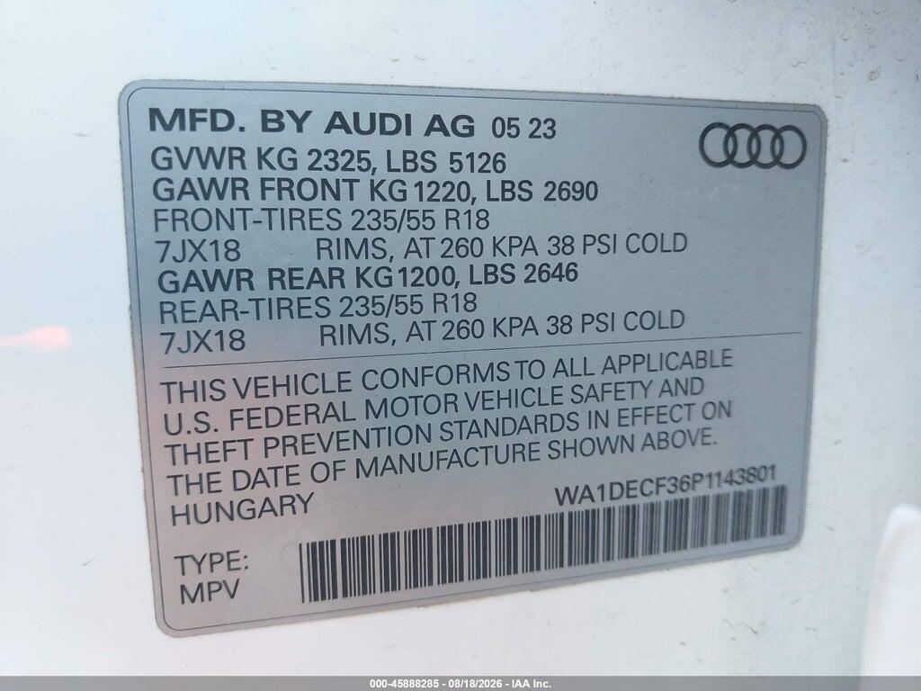 WA1DECF36P1143801 2023 AUDI Q3 photo no. 9