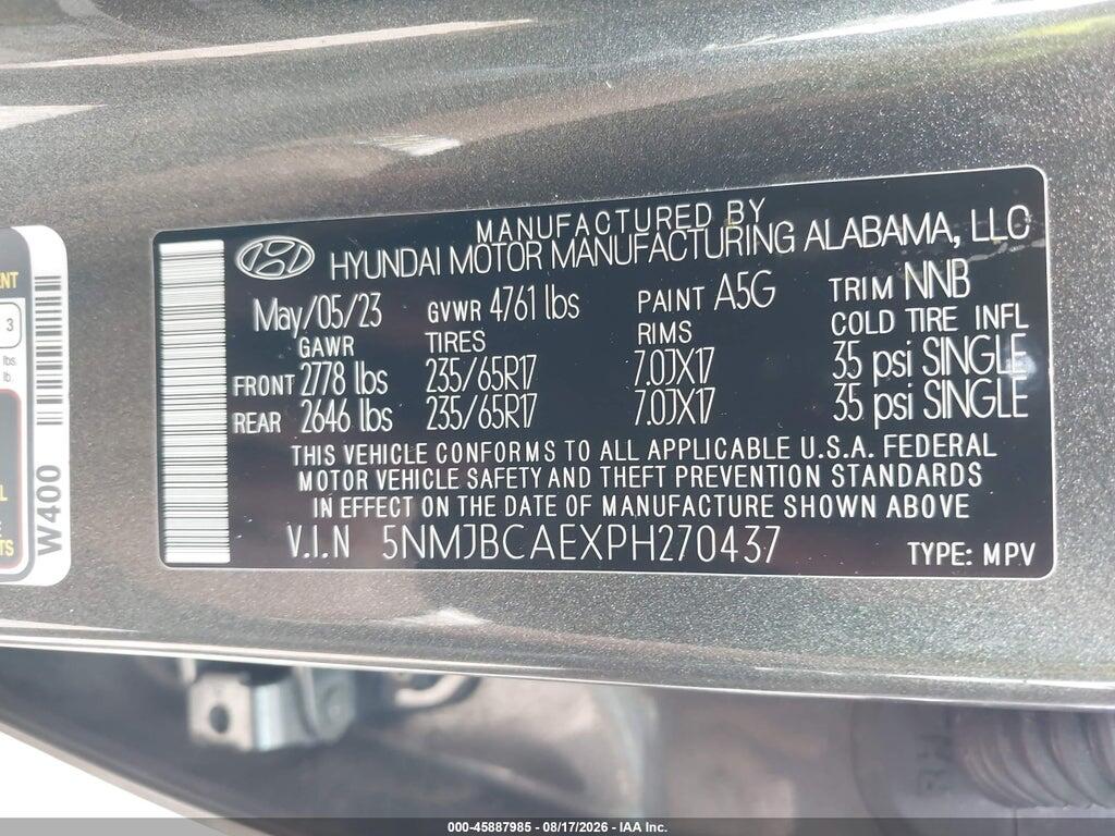 5NMJBCAEXPH270437 2023 HYUNDAI TUCSON photo no. 9