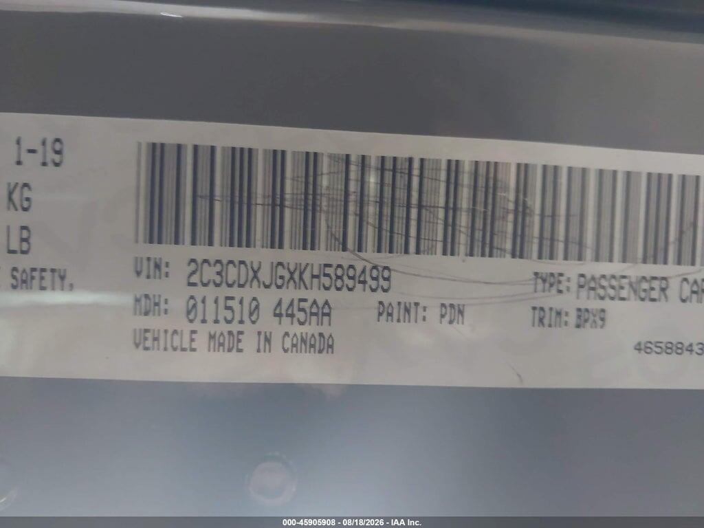2C3CDXKT8KH718514 2019 DODGE CHARGER photo no. 9