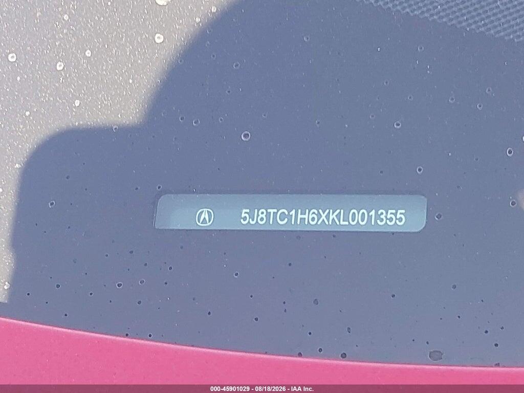 5J8TC1H6XKL001355 2019 ACURA RDX photo no. 9