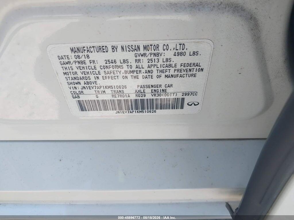 JN1EV7AP1KM510626 2019 INFINITI Q50 photo no. 9