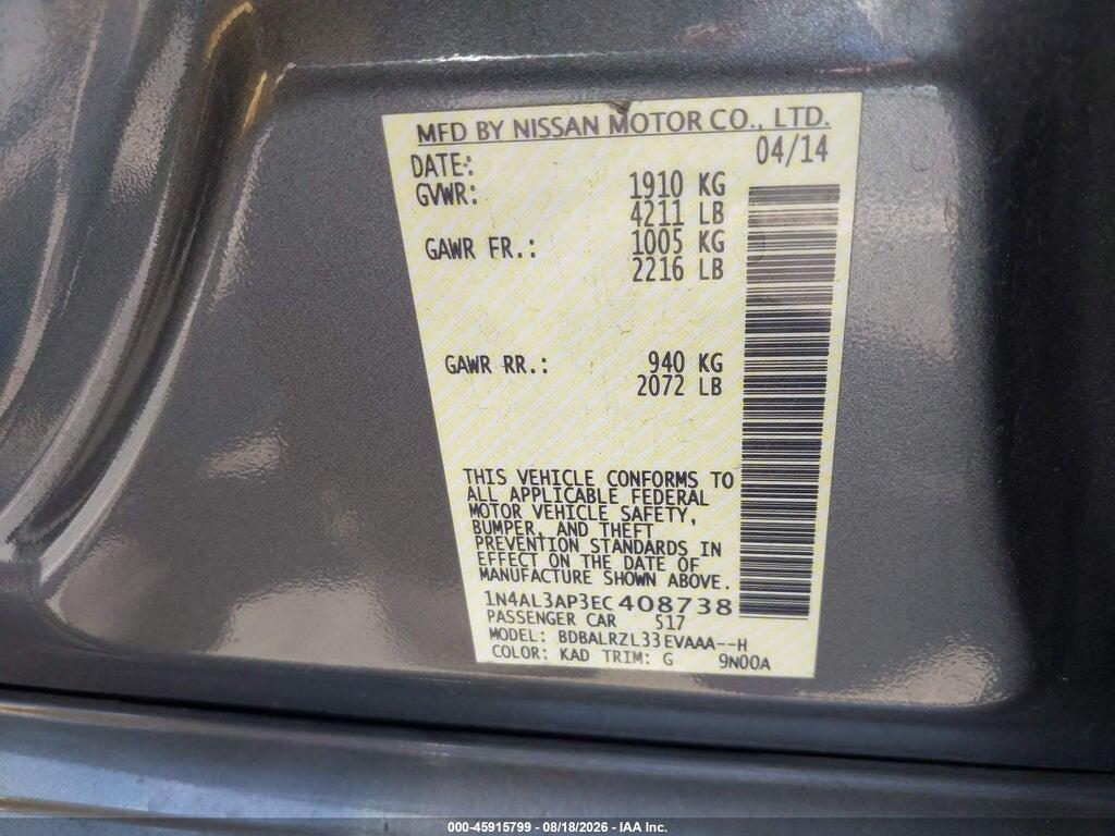 1N4AL3AP3EC408738 2014 NISSAN ALTIMA photo no. 9