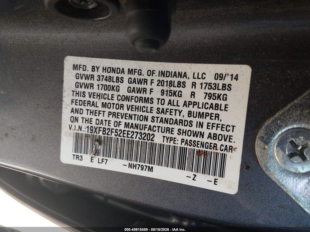 19XFB2F52EE273202 2014 HONDA CIVIC photo no. 9