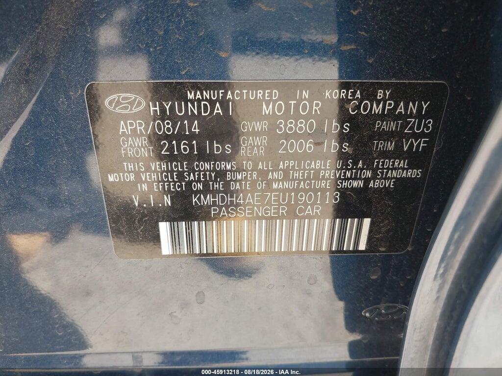 KMHDH4AE7EU190113 2014 HYUNDAI ELANTRA photo no. 9