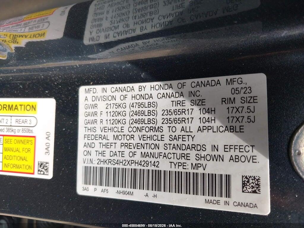 2HKRS4H2XPH429142 2023 HONDA CR-V photo no. 9