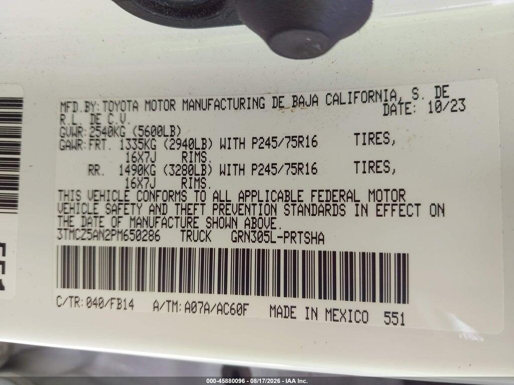 3TMCZ5AN2PM650286 2023 TOYOTA TACOMA photo no. 9