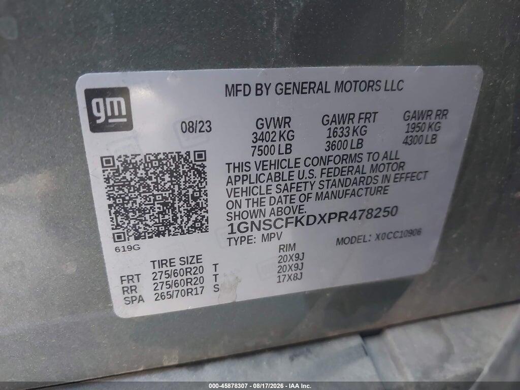 1GNSCFKDXPR478250 2023 CHEVROLET SUBURBAN photo no. 9