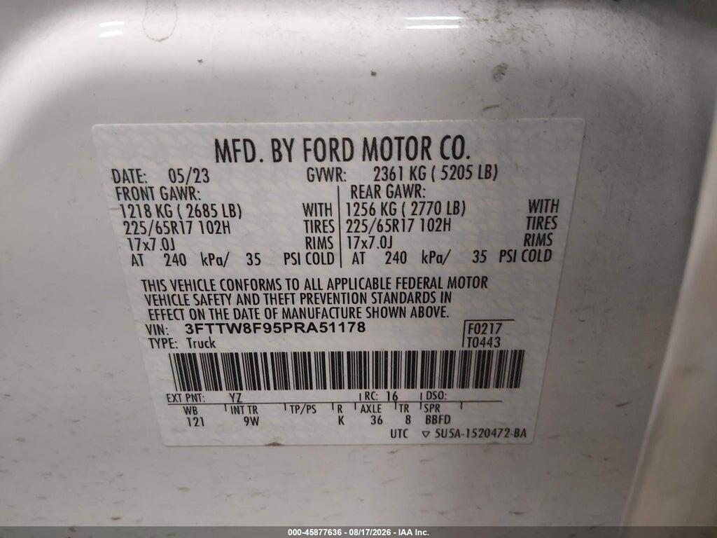 3FTTW8F95PRA51178 2023 FORD MAVERICK photo no. 9