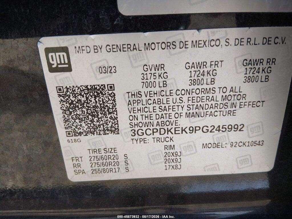 3GCPDKEK9PG245992 2023 CHEVROLET SILVERADO 1500 photo no. 9