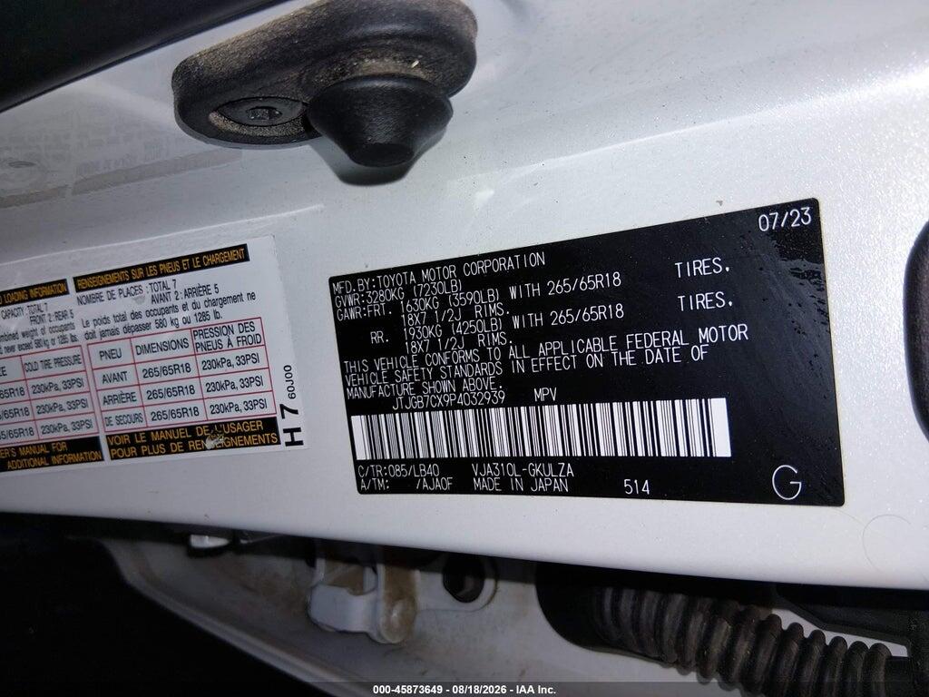 JTJGB7CX9P4032939 2023 LEXUS LX 600 photo no. 9