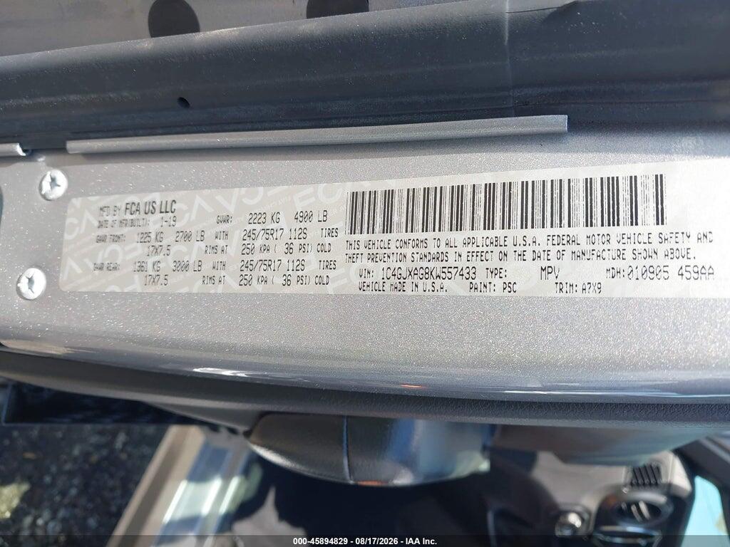 1C4GJXAG8KW557433 2019 JEEP WRANGLER photo no. 9
