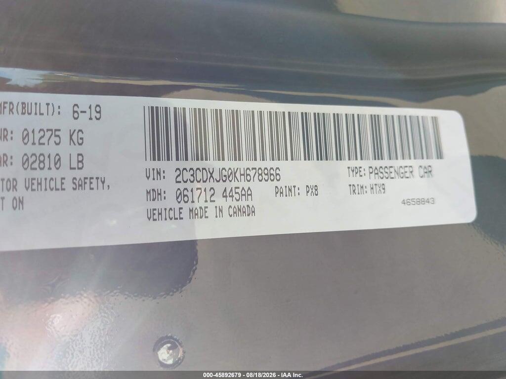 2C3CDXJG0KH678966 2019 DODGE CHARGER photo no. 9