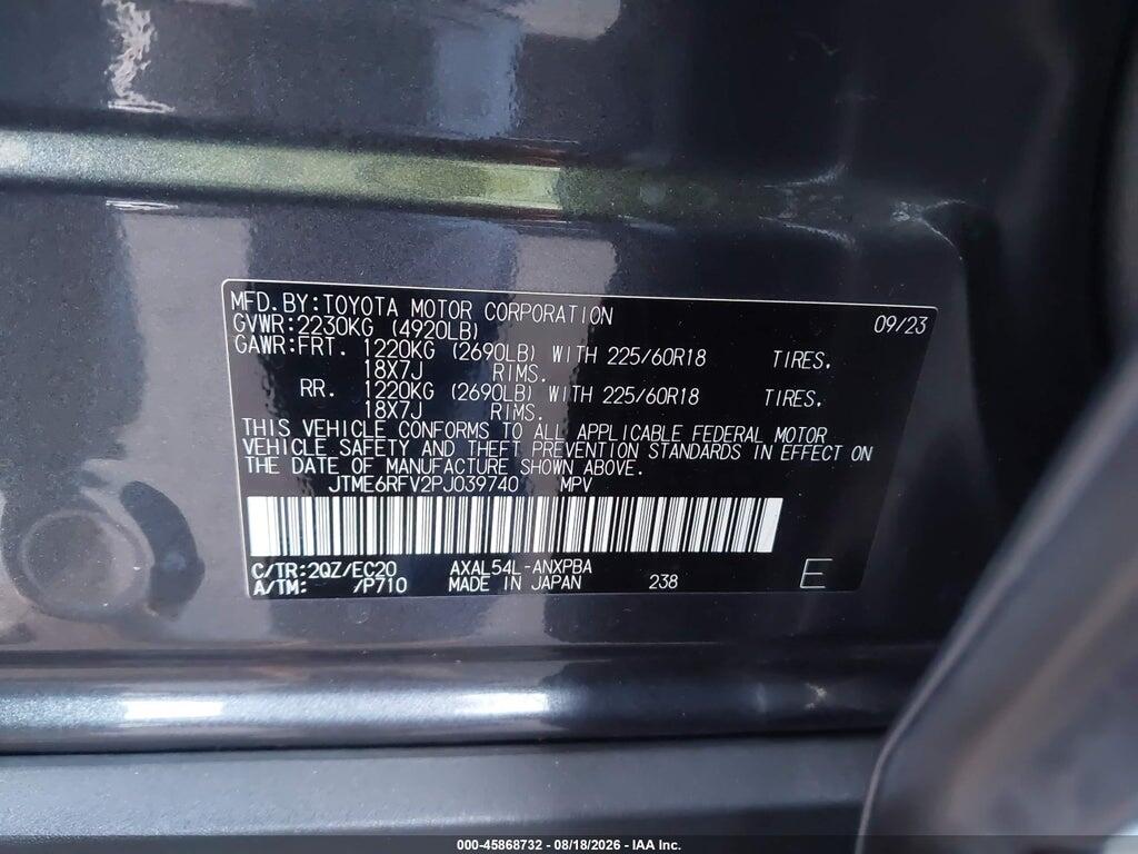JTME6RFV2PJ039740 2023 TOYOTA RAV4 HYBRID photo no. 9