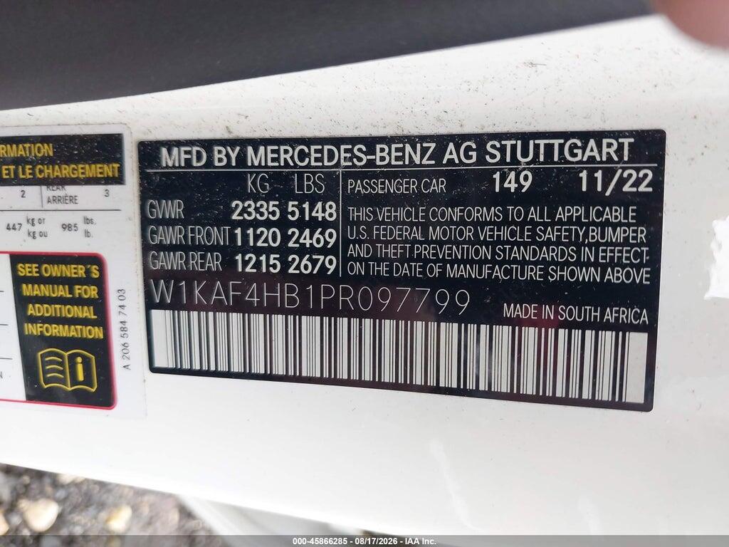 W1KAF4HB1PR097799 2023 MERCEDES-BENZ C 300 photo no. 9
