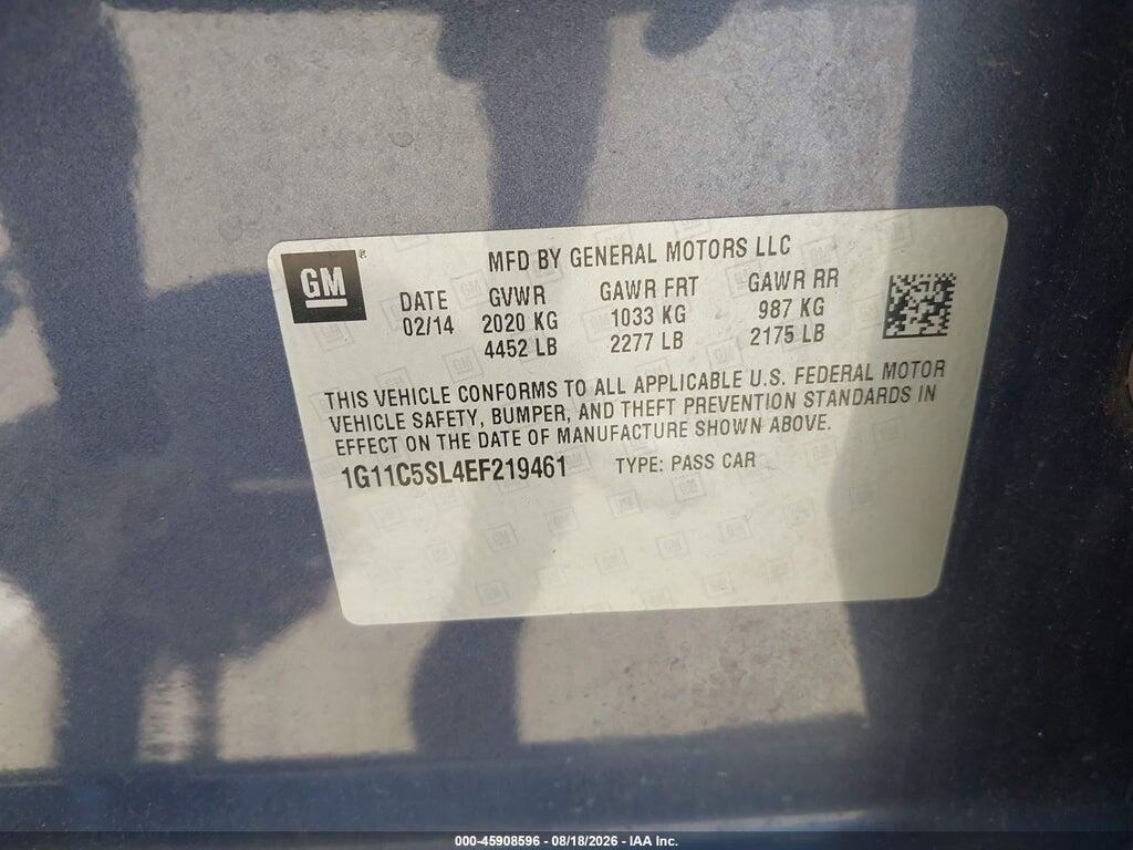 1G11C5SL4EF219461 2014 CHEVROLET MALIBU photo no. 9