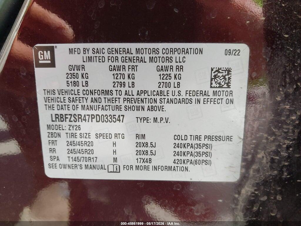 LRBFZSR47PD033547 2023 BUICK ENVISION photo no. 9