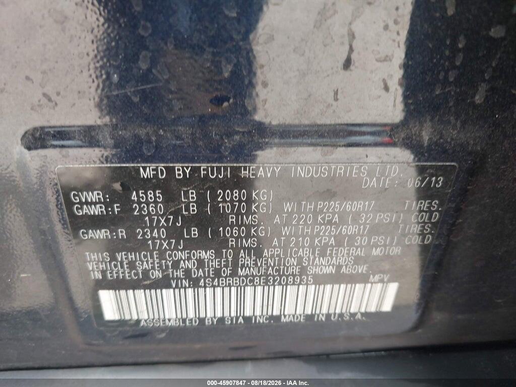 4S4BRBDC8E3208935 2014 SUBARU OUTBACK photo no. 9