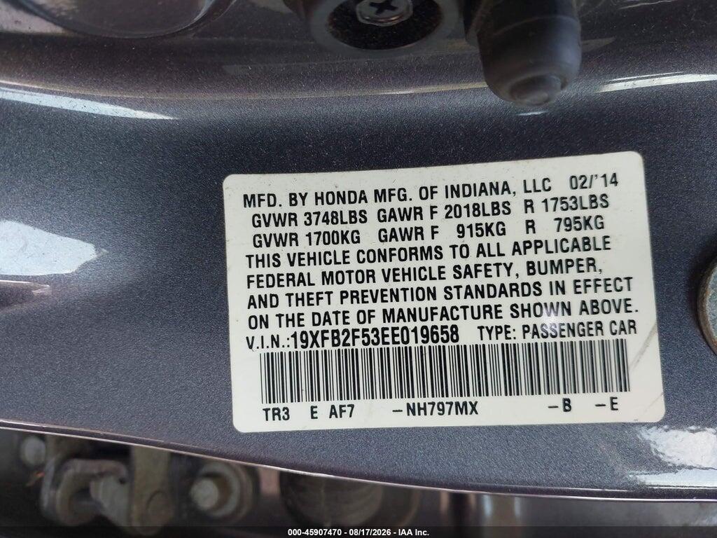 19XFB2F53EE019658 2014 HONDA CIVIC photo no. 9