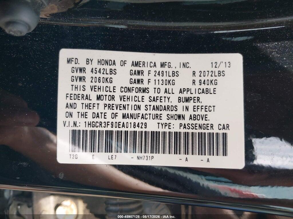 1HGCR3F90EA018429 2014 HONDA ACCORD photo no. 9