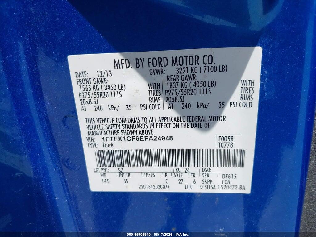 1FTFX1CF6EFA24948 2014 FORD F-150 photo no. 9