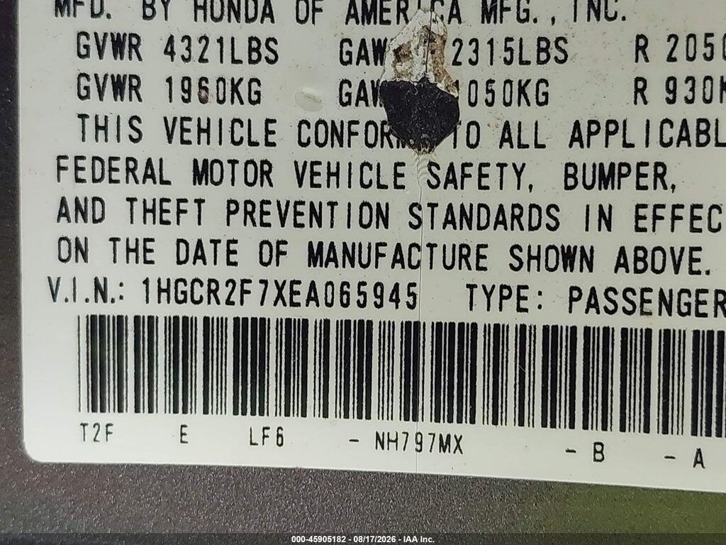 1HGCR2F7XEA065945 2014 HONDA ACCORD photo no. 9