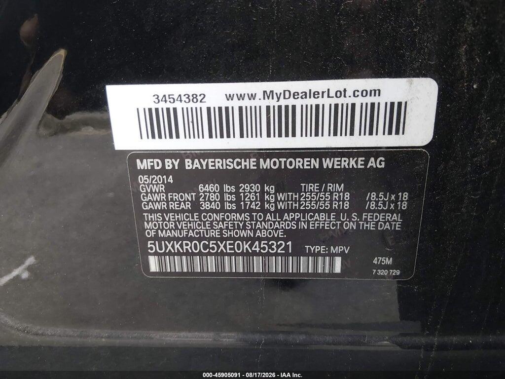 5UXKR0C5XE0K45321 2014 BMW X5 photo no. 9