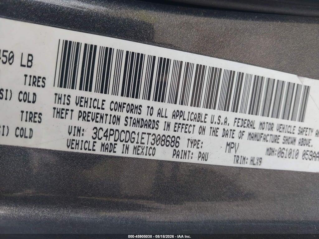 3C4PDCDG1ET308686 2014 DODGE JOURNEY photo no. 9