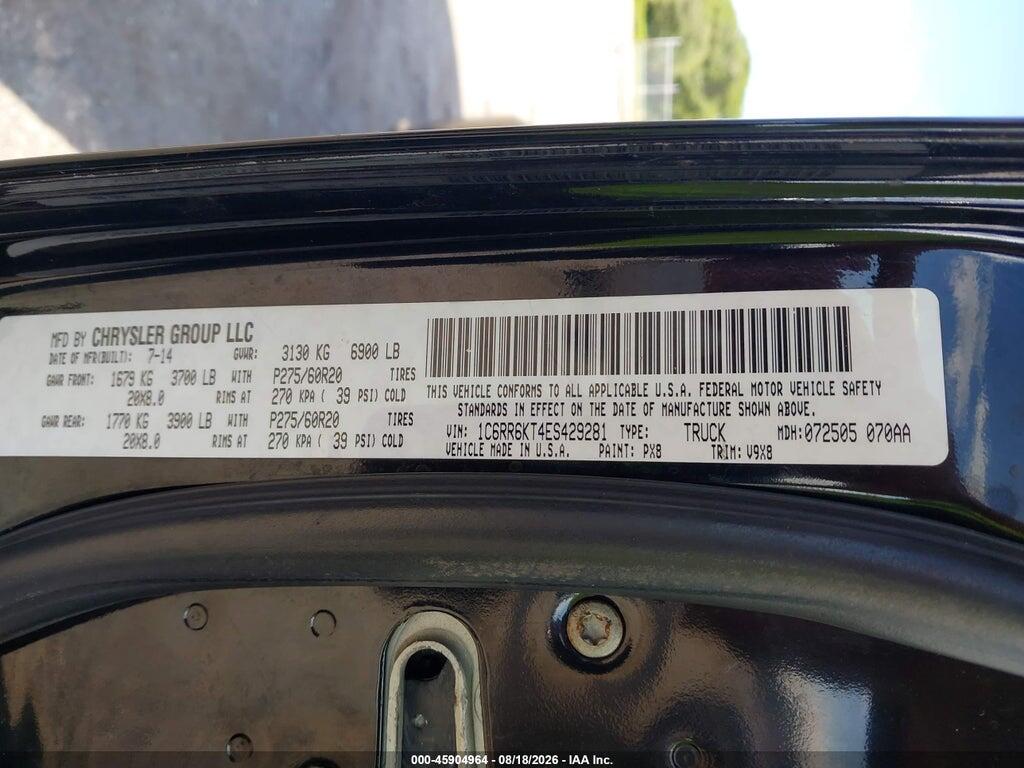 1C6RR6KT4ES429281 2014 RAM 1500 photo no. 9