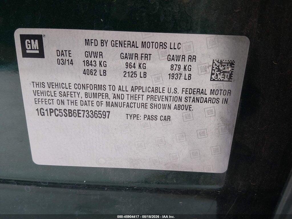 1G1PC5SB6E7336597 2014 CHEVROLET CRUZE photo no. 9