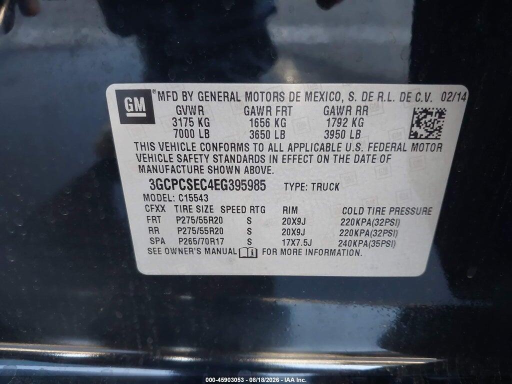 3GCPCSEC4EG395985 2014 CHEVROLET SILVERADO 1500 photo no. 9