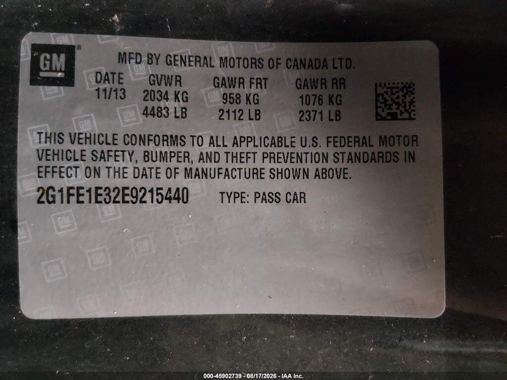 2G1FE1E32E9215440 2014 CHEVROLET CAMARO photo no. 9