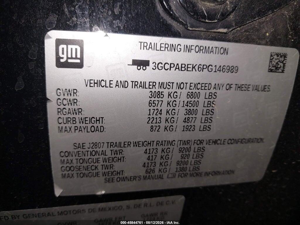 3GCPABEK6PG146989 2023 CHEVROLET SILVERADO 1500 photo no. 9