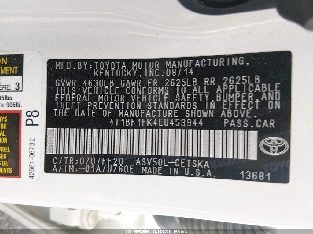 4T1BF1FK4EU453944 2014 TOYOTA CAMRY photo no. 9