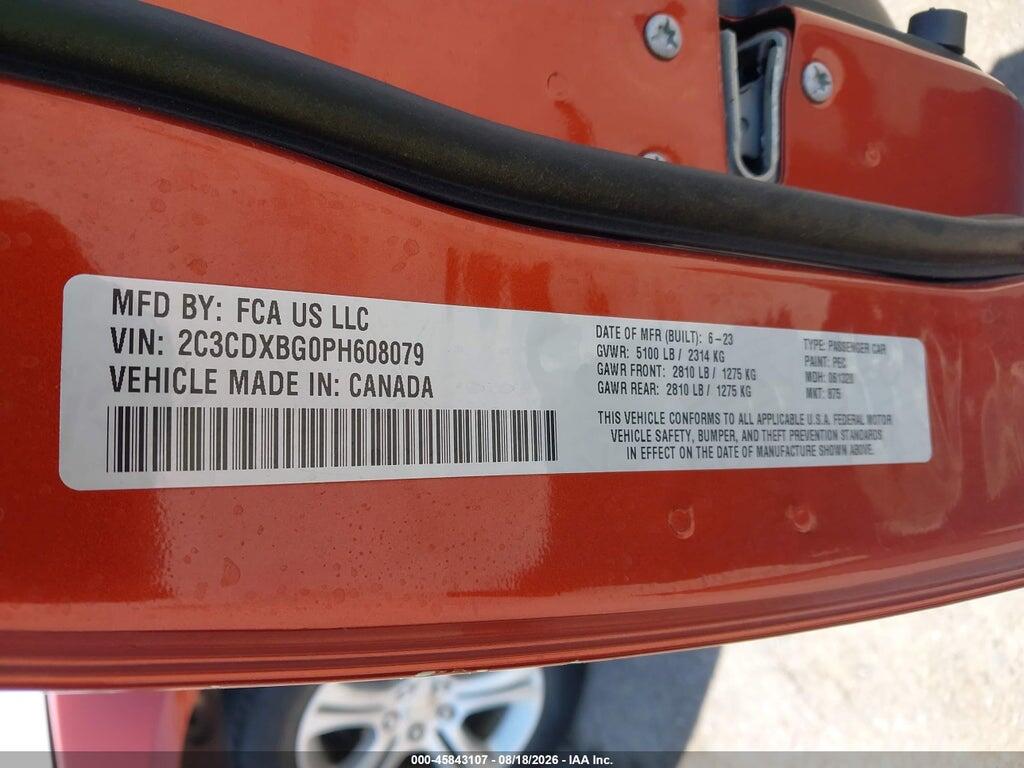 2C3CDXBG0PH608079 2023 DODGE CHARGER photo no. 9