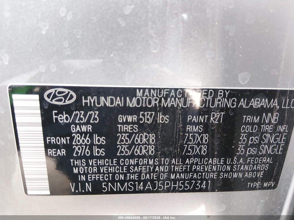 5NMS14AJ5PH557341 2023 HYUNDAI SANTA FE photo no. 9