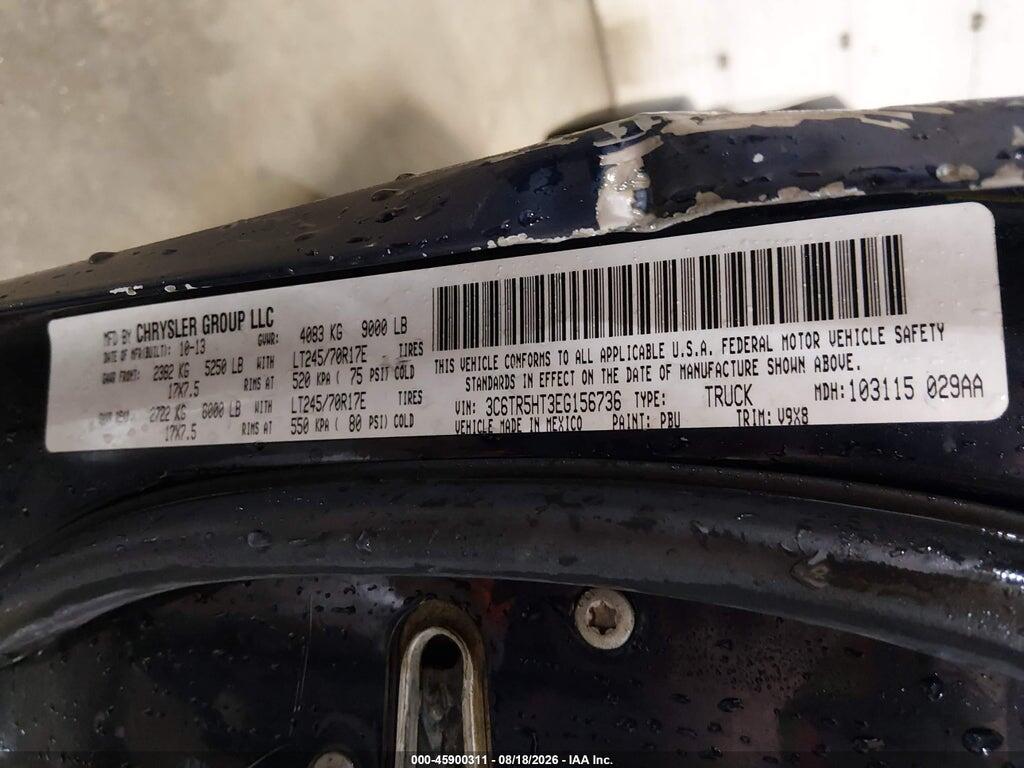 3C6TR5HT3EG156736 2014 RAM 2500 photo no. 9