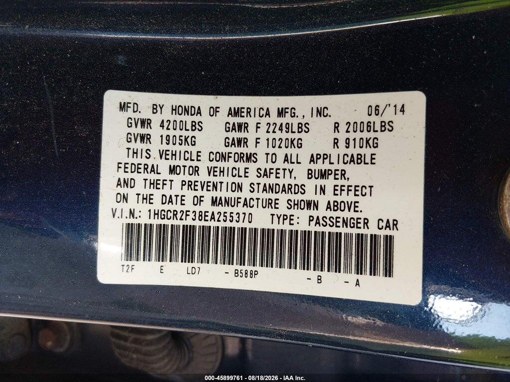 1HGCR2F38EA255370 2014 HONDA ACCORD photo no. 9