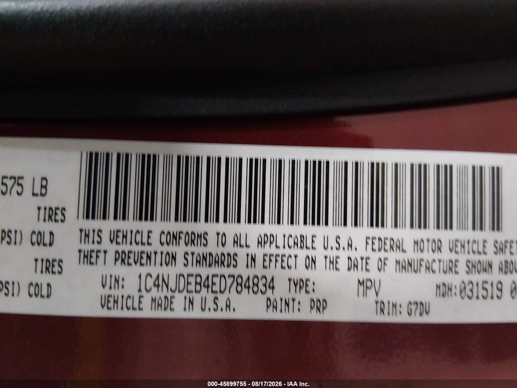 1C4NJDEB4ED784834 2014 JEEP COMPASS photo no. 9