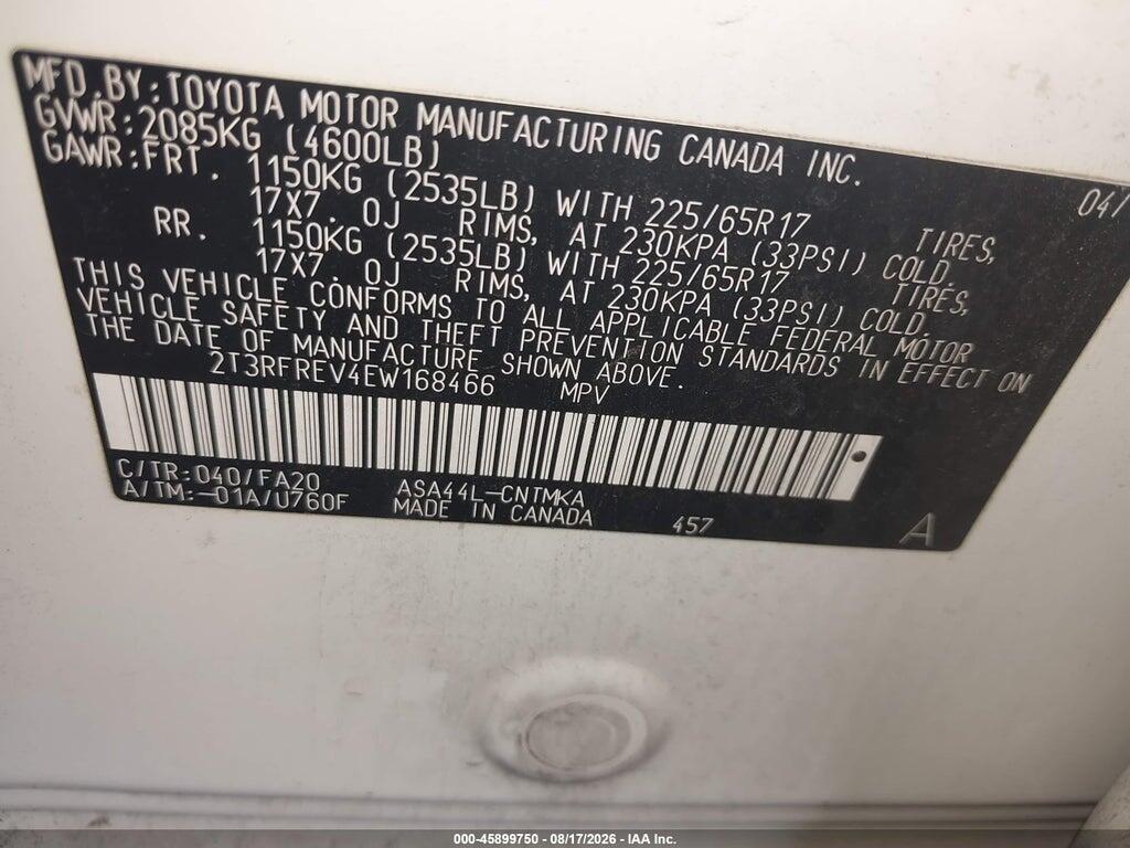 2T3RFREV4EW168466 2014 TOYOTA RAV4 photo no. 9