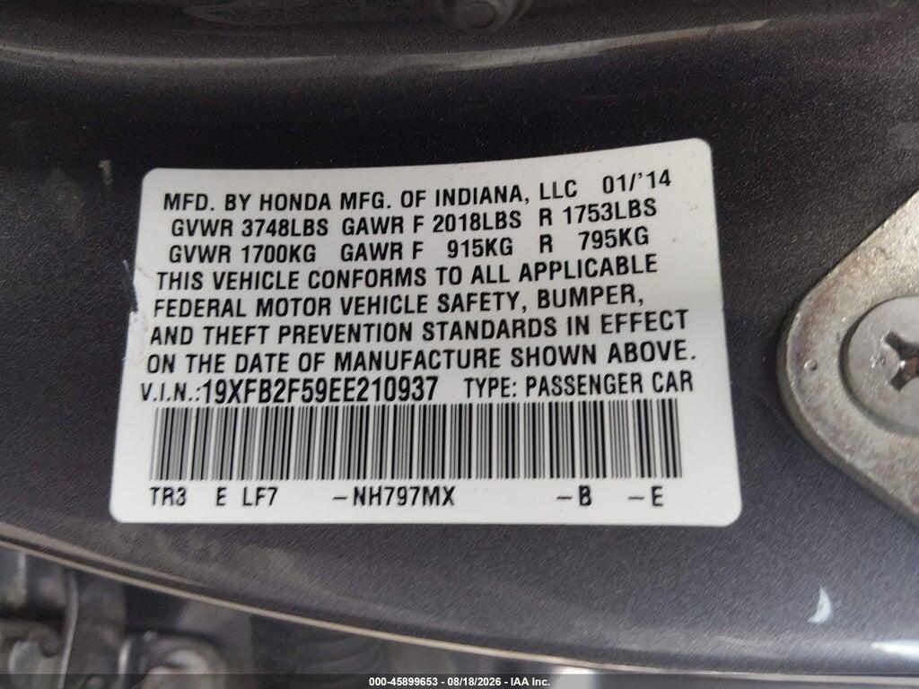 19XFB2F59EE210937 2014 HONDA CIVIC photo no. 9