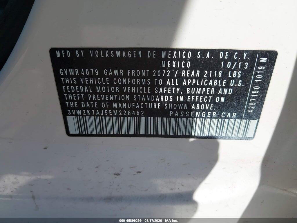 3VW2K7AJ5EM228452 2014 VOLKSWAGEN JETTA photo no. 9