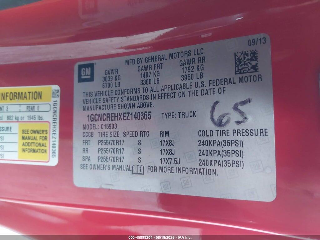 1GCNCREHXEZ140365 2014 CHEVROLET SILVERADO 1500 photo no. 9