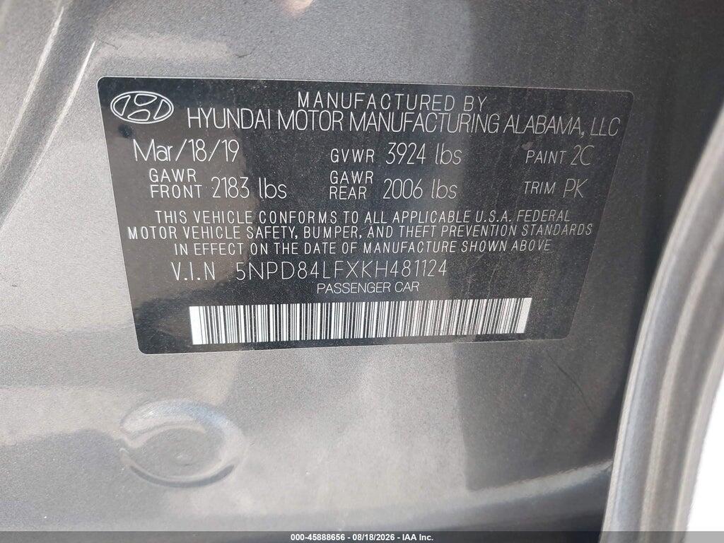 5NPD84LFXKH481124 2019 HYUNDAI ELANTRA photo no. 9