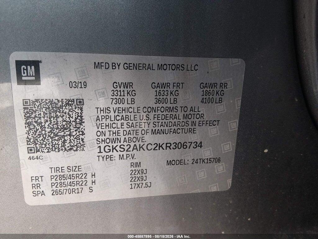 1GKS2AKC2KR306734 2019 GMC YUKON photo no. 9