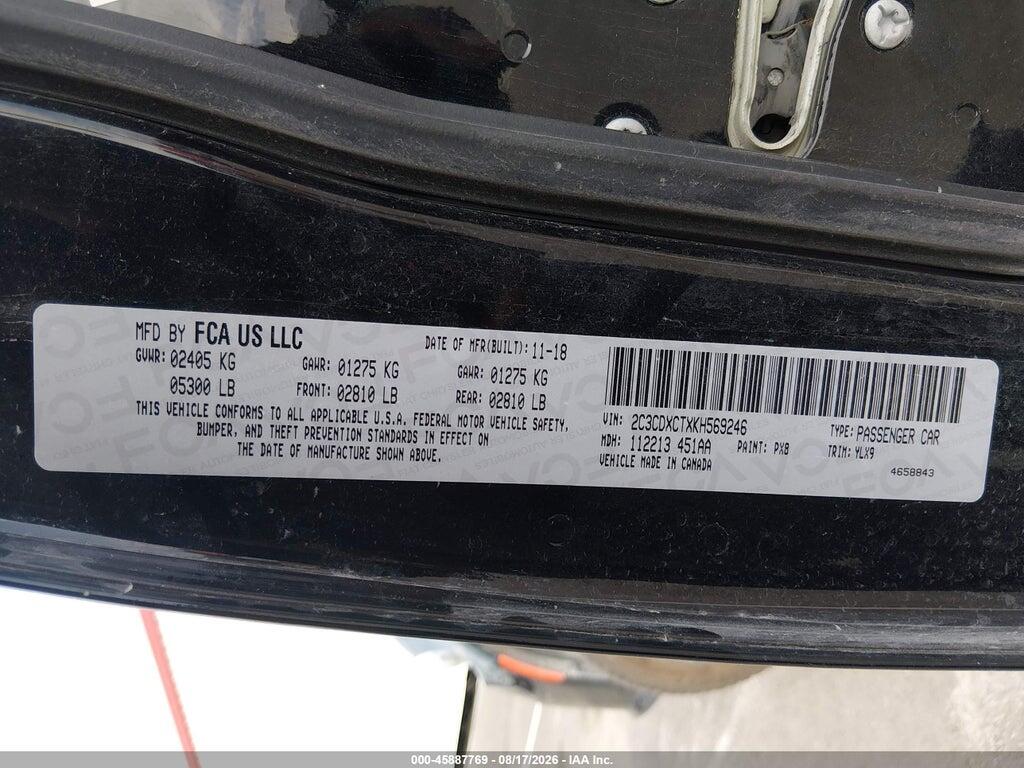 2C3CDXCTXKH569246 2019 DODGE CHARGER photo no. 9