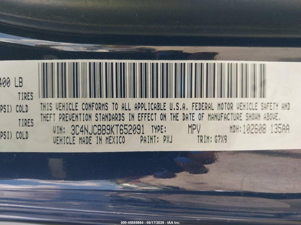 3C4NJCBB9KT652091 2019 JEEP COMPASS photo no. 9