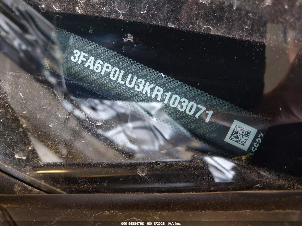 3FA6P0LU3KR103071 2019 FORD FUSION HYBRID photo no. 9