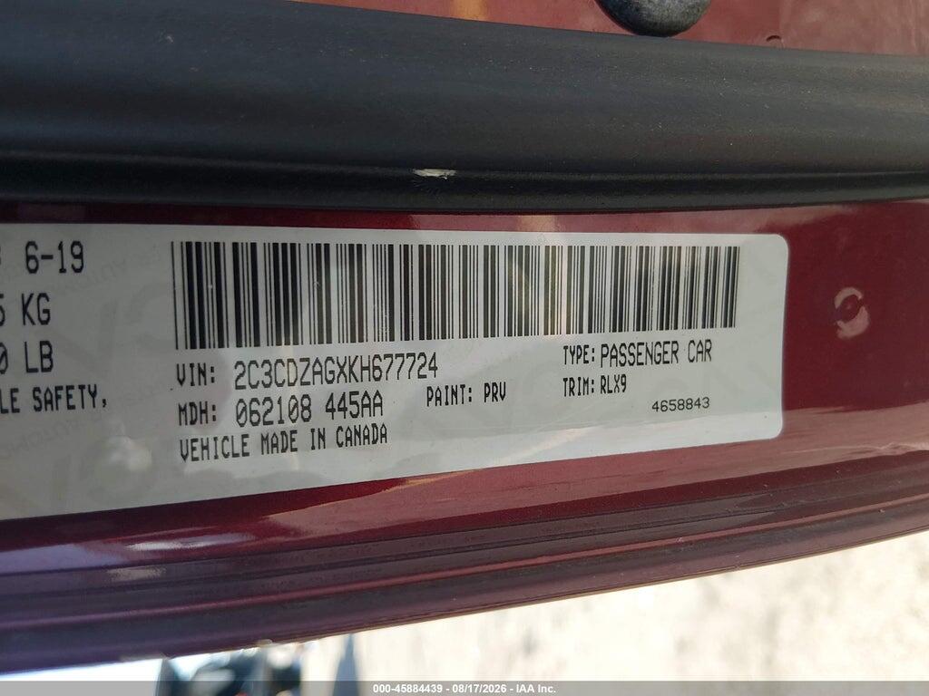 2C3CDZAGXKH677724 2019 DODGE CHALLENGER photo no. 9