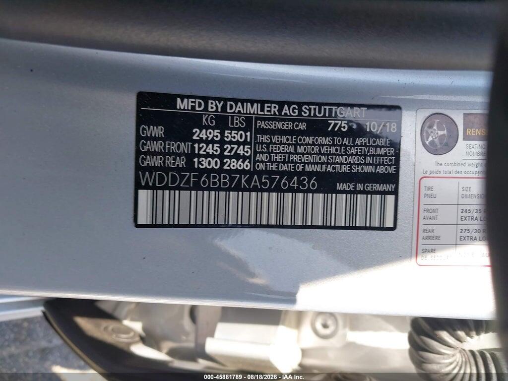 WDDZF6BB7KA576436 2019 MERCEDES-BENZ AMG E 53 photo no. 9