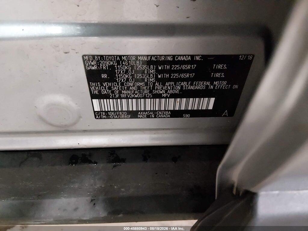 2T3F1RFV2KW007125 2019 TOYOTA RAV4 photo no. 9